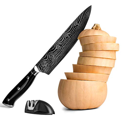 8 inch Chef Knife and Sharpener Set Professional Kitchen Slicer