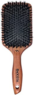 Spornette DeVille Cushion Paddle Boar Bristle Hair Brush (#344) with Wooden Handle Best for Straightening, Smoothing, Detangling & Styling All Hair Types for Women, Men, and Children