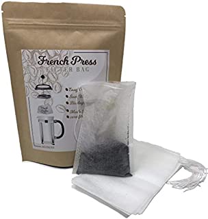 Disposable Coffee Filter Bag - 60 Count - Easy Clean Up Saves Water for your French Press, Cold Brew Coffee, Hops and Hot or Cold Tea or Brewing