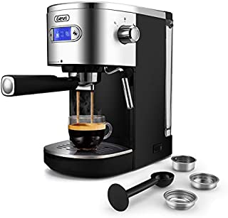 Espresso Machines 20 Bar Fast Heating Cappuccino Machine with Milk Frother for Espresso, Latte and Mocha, for Home Barista, 1.2 L Water Tank, Double Temperature Control System, Black, 1350W