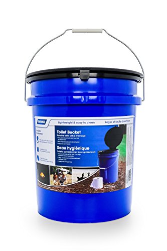 Camco Portable Toilet Bucket with Seat and Lid Attachment - Holds 5 Gallons, Lightweight and Easy to Clean, Great for Camping , Hiking and Hunting and More (41549)