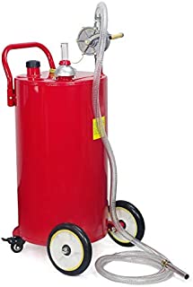 STKUSA Stark 35-Gallon Portable Fuel Transfer Gas Can Caddy Storage Tank Crank Pump 35 Gal-Capacity Pump w/Wheel