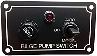 Pactrade Marine Boat Bilge Pump Switch Aluminum Plate 3 Way Auto Off Manual Spring Return