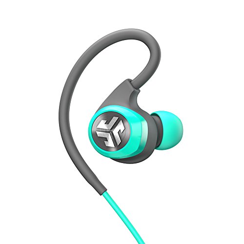 JLab Audio Epic2 Bluetooth 4.0 Wireless Sport Earbuds, GUARANTEED fitness, waterproof IPX5 rated, skip-free sound, pristine high-performance 8mm sound drivers, 12 hr play time w/ microphone - Teal