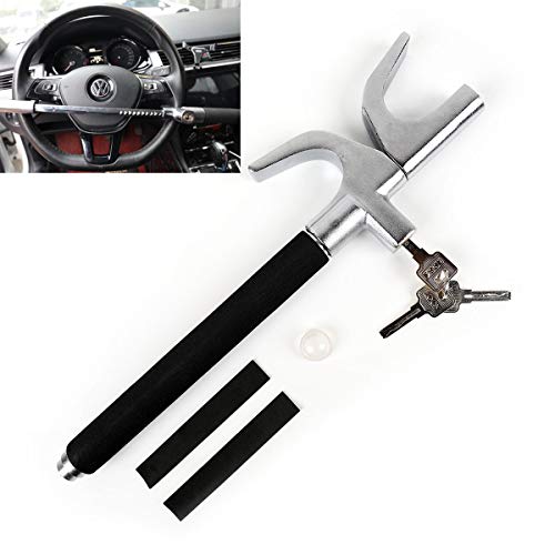 Pengxian Universal Car Steering Wheel Lock Auto Adjustable Anti-Theft Car Antitheft Lock with 3 Keys and Safety Hammer Functio