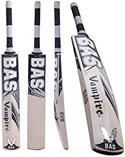 CW BAS New English Willow Cricket Bat Vampire Player Edition Full Size Short Handle Professional with Carry Case Free