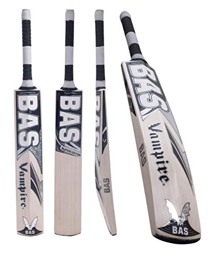 CW BAS New English Willow Cricket Bat Vampire Player Edition Full Size Short Handle Professional with Carry Case Free