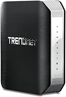 TRENDnet AC1900 Dual Band Wireless AC Gigabit Router, 2.4GHz 600Mbps+5Ghz 1300Mbps, One-Touch Network connection, 1 USB 2.0 Port, 1 USB 3.0 Port, DD-WRT Compatible, IPv6, Guest Network, Parental controls, TEW-818DRU