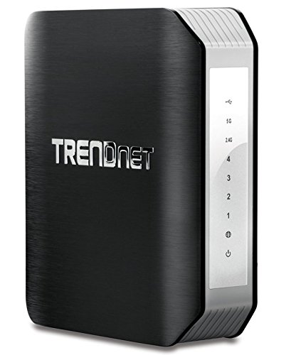 TRENDnet AC1900 Dual Band Wireless AC Gigabit Router, 2.4GHz 600Mbps+5Ghz 1300Mbps, One-Touch Network connection, 1 USB 2.0 Port, 1 USB 3.0 Port, DD-WRT Compatible, IPv6, Guest Network, Parental controls, TEW-818DRU