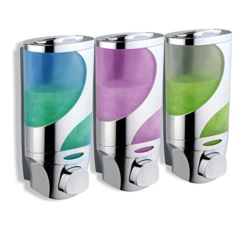 HotelSpaWave Luxury Soap/Shampoo/Lotion Modular-Design Shower Dispenser System (Pack of 3)