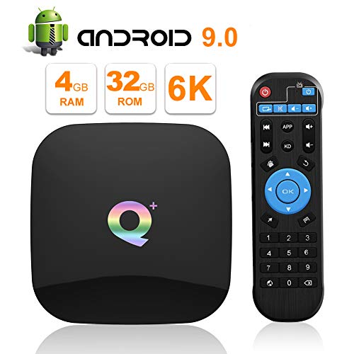 Q Plus Android 9.0 TV Box 4GB RAM 32GB ROM WiFi 2.4GHz Quad-core HDMI 2.0 Support 6K 3D/H.265