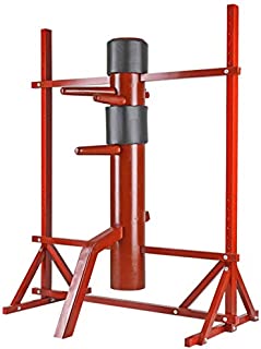 Flex HQ Adjustable Height Wing Chun Dummy Mook Yan Jong IP Man Training Target Red with Frame Stand