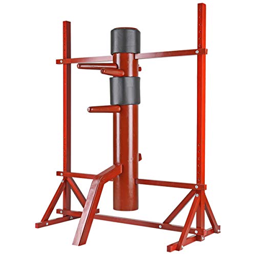 Flex HQ Adjustable Height Wing Chun Dummy Mook Yan Jong IP Man Training Target Red with Frame Stand