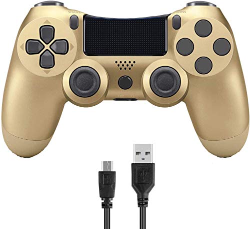 Donop Wireless Controller for PS4, Game Remote Joystick Compatible with Playstation 4 Slim Pro Console(Gold-Golld)