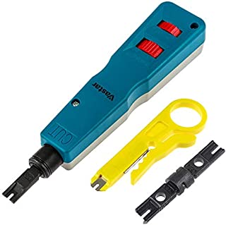 Vastar Network Wire Punch Down Impact Tool with Two Blades - 110 and BK & Network Wire Stripper