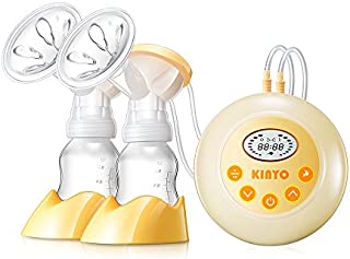 Silicone Electric Double Breast Pump,Breast Pumps,Portable Breastfeeding Milk Pump with Automatic Pump Breast Massage LCD Screen Strong 9 Suction Function Bpa Free