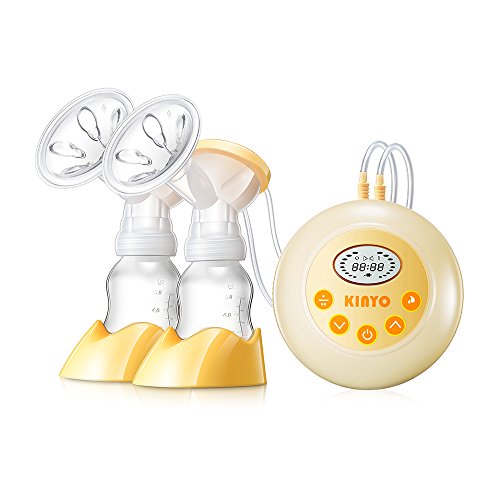 Silicone Electric Double Breast Pump,Breast Pumps,Portable Breastfeeding Milk Pump with Automatic Pump Breast Massage LCD Screen Strong 9 Suction Function Bpa Free