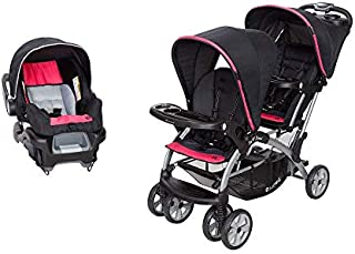 Baby Trend Double Sit N' Stand Stroller System and Travel Car Seat, Optic Pink