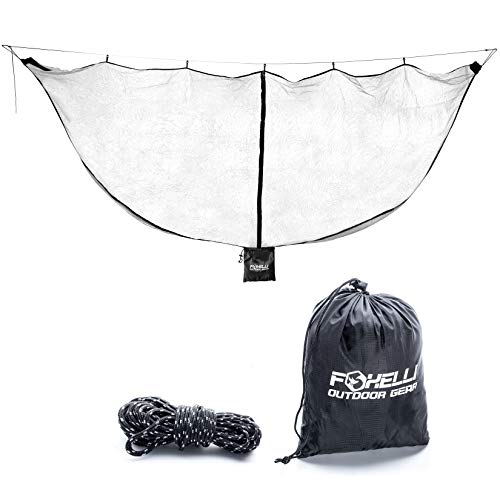 Foxelli XL Hammock Net  12ft Net for Hammocks, Lightweight Portable Hammock Netting, Fast and Easy Set Up, Fits All Camping Hammocks