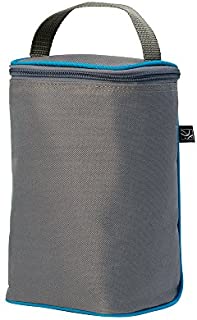 J.L. Childress Tall TwoCOOL, Breastmilk Cooler, Baby Bottle and Baby Food Bag, Insulated and Leak Proof, Ice Pack Included, Fits 2-4 Bottles, Grey/Teal