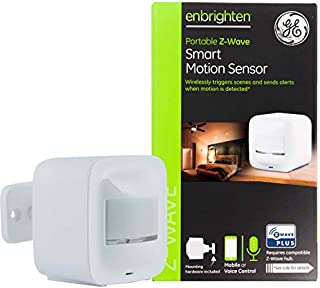 GE Enbrighten Z-Wave Plus Portable Smart Motion Sensor, Tabletop/Wall/Ceiling Mount, Battery or USB Powered, Works with Alexa, Google Assistant, ZWave Hub Required, 34193