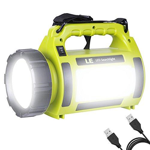 LE Rechargeable LED Camping Lantern, 1000LM, 5 Light Modes, 3600mAh Power Bank, IPX4 Waterproof, Perfect Lantern Flashlight for Hurricane Emergency, Hiking, Home and More, USB Cable Included