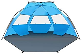 TAGVO Pop Up Beach Tent Sun Shelter Easy Set Up Tear Down, Portable Instant Beach Baby Canopy Lightweight 4.7 Pounds, UPF 50 Plus Sun Protection 3 Mesh Screen Windows Good Ventilation Sports Sun Shade