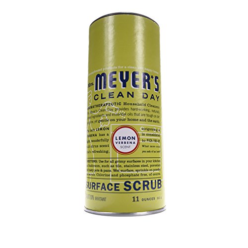 Mrs. Meyer's Clean Day Surface Scrub, Removes grime on Kitchen and Bathroom Surfaces, Non Scratching Powder, Lemon Verbena, 11 oz