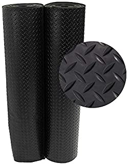 Rubber-Cal 03-206-W100-08 Diamond Plate Flooring Rolls, 1/8-Inch x 4 x 8-Feet, Black