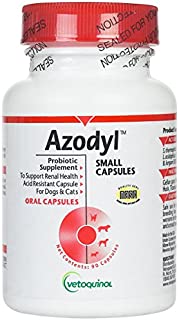 Vetoquinol Azodyl Kidney Health Supplement for Dogs & Cats, 90ct - Probiotic Pet Well-being - Help Support Kidney Function & Manage Renal Toxins - Renal Care Supplement - Easy-to-Swallow Small Caps