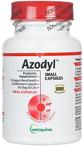 Vetoquinol Azodyl Kidney Health Supplement for Dogs & Cats, 90ct - Probiotic Pet Well-being - Help Support Kidney Function & Manage Renal Toxins - Renal Care Supplement - Easy-to-Swallow Small Caps