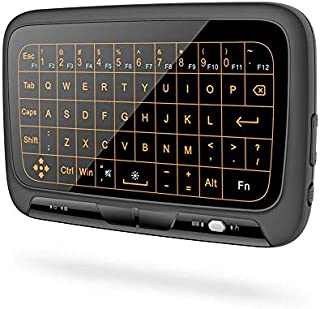 SZILBZ 2.4Ghz H18+ Backlit Mini Wireless Keyboard Full Screen No Alphabet Mouse Touchpad Combo Rechargeable Remote Control for PC Android Tv Box Windows