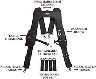 TradeGear Electrician's Belt & Bag Combo - Heavy Duty Electricians Tool Belt Designed for Maximum Comfort & Durability - Ideal for All Electricians Tools (SUSPENDERS)