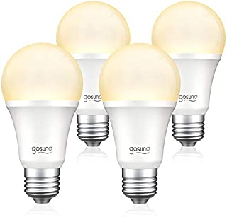 Smart Alexa Light Bulb 75W Equivalent E26 8W Upgraded Gosund Led WiFi Bulb A19 Dimmable Works with Amazon Echo Google Home, 2.4Ghz WiFi Only, No Hub Required Warm White 4 Pack