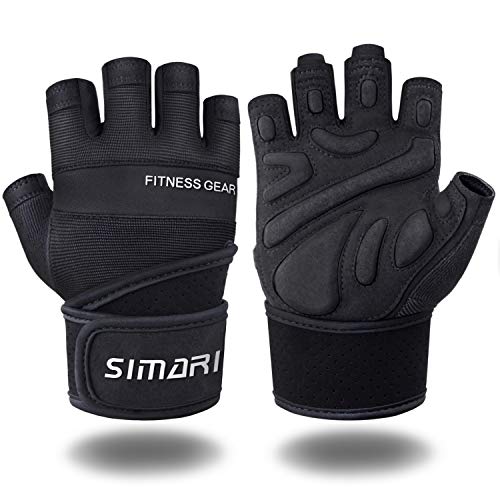 SIMARI Workout Gloves Men Women Full Finger Weight Lifting Gloves with Wrist Support for Gym Exercise Fitness Training Lifts Made of Microfiber and Spandex Fiber SMRG902