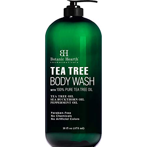 BOTANIC HEARTH Tea Tree Body Wash, Helps with Nails, Athletes Foot, Ringworms, Jock Itch, Acne, Eczema & Body Odor, Soothes Itching & Promotes Healthy Skin and Feet, Naturally Scented, 16 fl oz