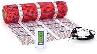 20 Sqft Mat Kit, 120V Electric Radiant Floor Heat Heating System w/Aube Programmable Floor Sensing Thermostat