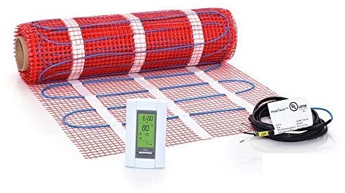 20 Sqft Mat Kit, 120V Electric Radiant Floor Heat Heating System w/Aube Programmable Floor Sensing Thermostat