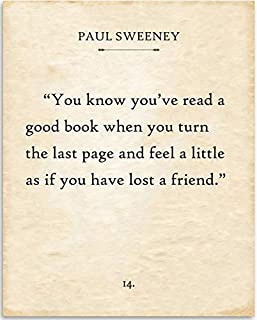 Paul Sweeney - You Know You've Read A Good Book - 11x14 Unframed Typography Book Page Print - Great Gift and Decor for Classroom, Library, Student and Home Under $15