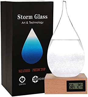 GM GMISS Storm Glass Weatherman, Stylish and Creative Desktop Weather Forecaster with Wooden Base, Small Weather Station for Home and Office (XXXL)