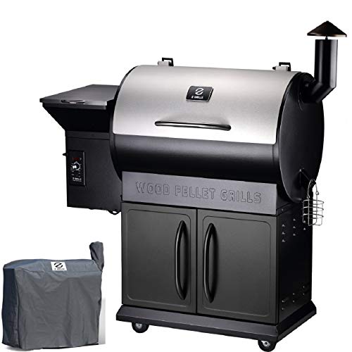 Z Grills ZPG-700E 2020 Upgrade Wood Pellet Grill & Smoker, 8 in 1 BBQ Grill Auto Temperature Control, inch Cooking Area, 700 sq in Stainless & Black