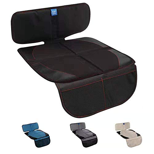 Funbliss Car Seat Protector for Baby Child Car Seats - Auto Seat Cover Mat for Under Carseat with Thickest Padding to Protect Leather & Fabric Upholstery