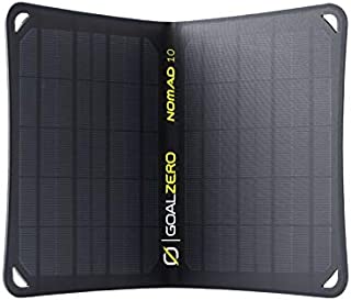 Goal Zero Nomad 10, Foldable Monocrystalline 10 Watt Solar Panel with USB Port, Portable Solar Panel Backpacking, Hiking and Travel. Lightweight Backpack Solar Panel Charger with Adjustable Kickstand