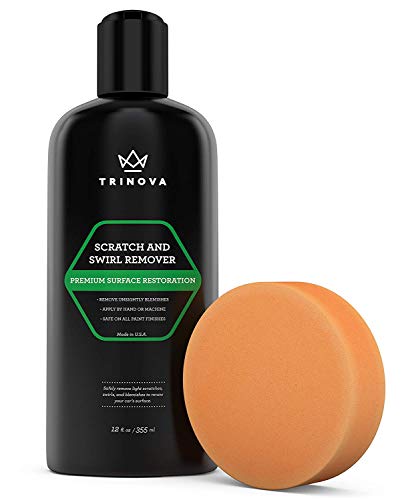 TriNova Scratch Swirl remover - best abrasive compound car paint restoration. Kit includes buffer pad removal polish in a complete system. Ultimate Solution clear coat care. 12oz