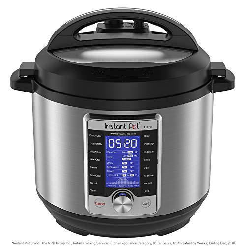 Instant Pot Ultra 10-in-1 Electric Pressure Cooker, Sterilizer, Slow Cooker, Rice Cooker, Steamer, Sauté, Yogurt Maker, Cake Maker, Egg Cooker, and Warmer, 8 Quart, 16 One-Touch Programs