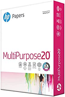 HP Paper Printer 8.5x11 MultiPurpose 20 lb 1 Ream 500 Sheets 96 Bright Made in USA FSC Certified Copy Paper HP Compatible 212000R, White, 212500