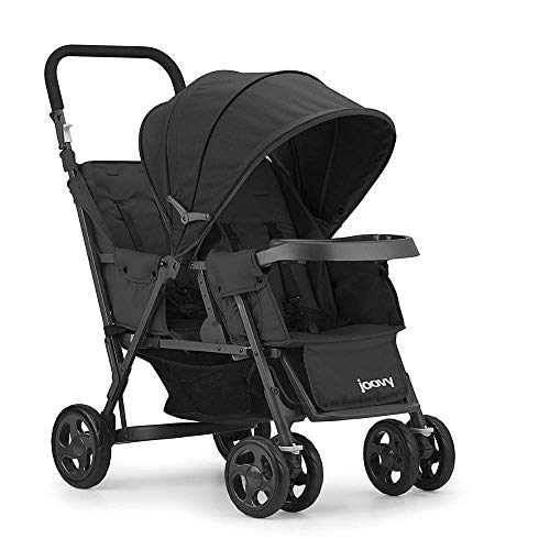 JOOVY Caboose Too Graphite Stand-On Tandem Stroller, Black