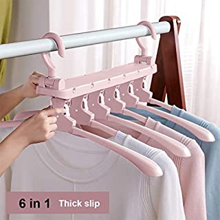 OFFA Hangers Space Saving 6 in 1, Multi Functional Rotate Anti-Skid Folding Hanger Hook Magic Hangers, Hanger Organizer Clothes Hangers Adjustable Skirt Hangers Suits Knitwear, Jumpers Shirt