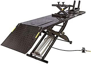 Black Widow BW-1000A-XL Extra-Long Motorcycle Lift Table with Center Jack