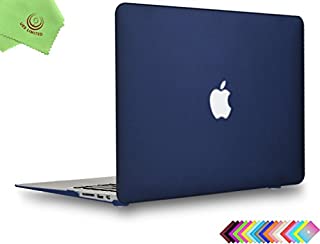 MacBook Air 13 inch Case, UESWILL Smooth Matte Hard Shell Case Cover for 2010-2017 Release MacBook Air 13 inch (Model A1466 / A1369) + Microfibre Cleaning Cloth, Navy Blue